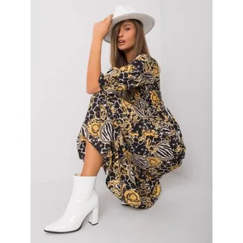Dámské šaty Dámské šaty vzorované BEVELYN černo-žluté