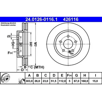 Brzdový kotouč Brzdový kotouč ATE 24.0126-0116.1