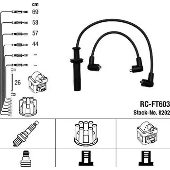 Zapalovací kabel Sada kabelů pro zapalování NGK 8202