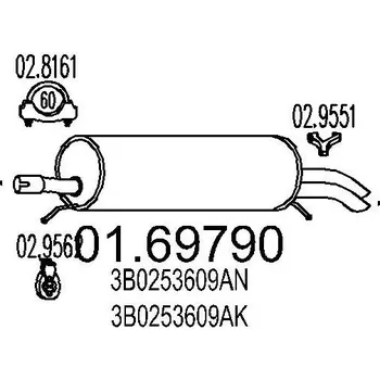 Auto-moto Zadní tlumič výfuku MTS 01.69790
