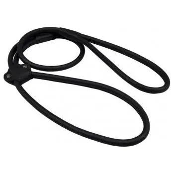 Vodítko pro psa BafPet Vodítko předváděcí šité kulatá kůže černé 100 cm/9 mm