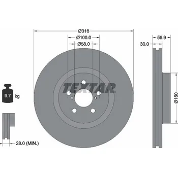 Brzdový kotouč Brzdový kotouč TEXTAR 92236503
