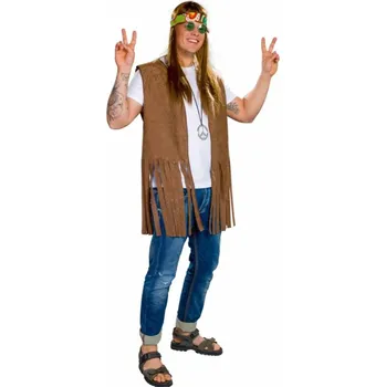 Karnevalový kostým Pánská vesta s třásněmi - Hippie L
