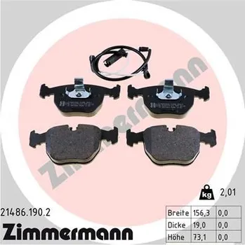 Brzdová destička Sada brzdových destiček, kotoučová brzda ZIMMERMANN 21486.190.2