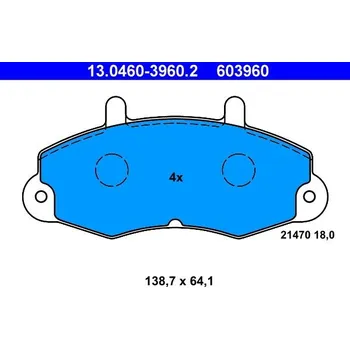 Brzdová destička Sada brzdových destiček, kotoučová brzda ATE 13.0460-3960.2