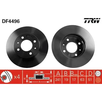 Brzdový kotouč Brzdový kotouč TRW DF4496