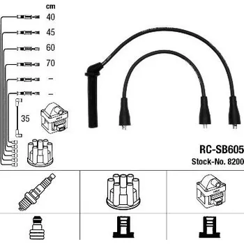 Zapalovací kabel Sada kabelů pro zapalování NGK 8200