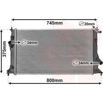 Motor automobilu Chladič, chlazení motoru VAN WEZEL 27002183