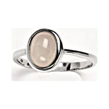 Prsten Zlatý prsten, přírodní Růženín 7x5 mm , bílé i žluté zlato T 1354