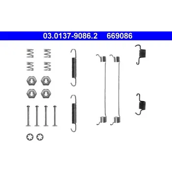 Brzdový systém Sada příslušenství, brzdové čelisti ATE 03.0137-9086.2