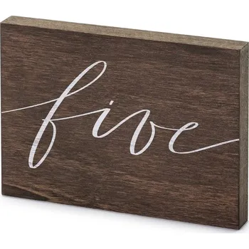 Party dekorace PartyDeco Číslice na stůl, dřevěná ''''Five'''', 2 x 18 x 12,5 cm
