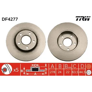 Brzdový kotouč Brzdový kotouč TRW DF4277