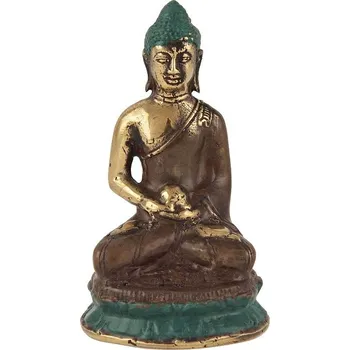 Soška Buddha kov 10,5 cm patina 01