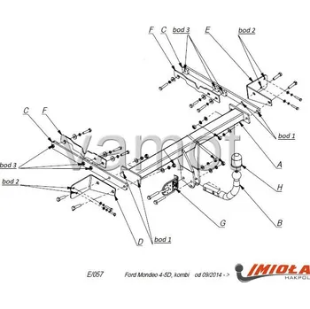 Tažné zařízení Tažné zařízení Ford Mondeo 5D (2014 a novější) (4028)