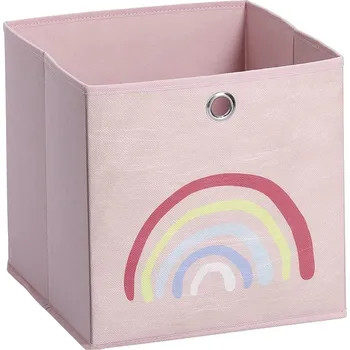 Úložný box Dětský Úložný box Růžová Duha, flísový, růžový 14427