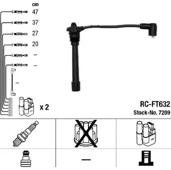 Zapalovací kabel Sada kabelů pro zapalování NGK 7209