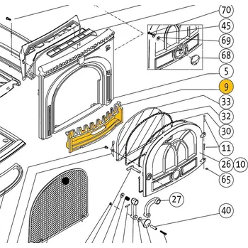 Krbová kamna JOTUL Zarážka polen pro kamna F 8 TD; ND10246292