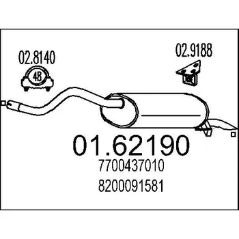 Auto-moto Zadní tlumič výfuku MTS 01.62190