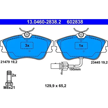 Auto-moto Sada brzdových destiček, kotoučová brzda ATE 13.0460-2838.2
