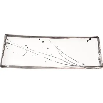 Tác Edako keramický, bílý s kaňkami 32,5 cm x 10,5 cm x 2,5 cm