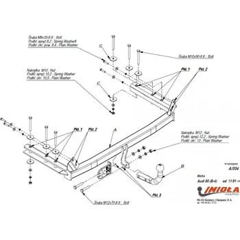 Tažné zařízení Tažné zařízení Audi 80 (B-4) (1991 - 1995) (4289)