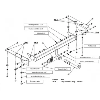 Tažné zařízení Tažné zařízení Jeep Cherokee (KJ) (2001 - 2008) (905)