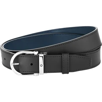 Opasek Opasek Horseshoe buckle black/blue 35 mm reversible