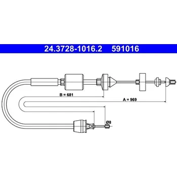 Spojka Tažné lanko, ovládání spojky ATE 24.3728-1016.2