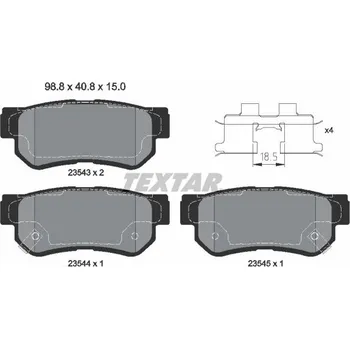 Brzdová destička Sada brzdových destiček, kotoučová brzda TEXTAR 2354301