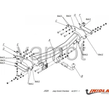 Tažné zařízení Tažné zařízení Jeep Grand Cherokee (2011 - 2013) (8282)