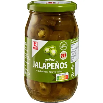 K-CLASSIC JALAPEÑOS PAPRIČKY ZELENÉ PÁLIVÉ KRÁJENÉ NĚMECKO!
