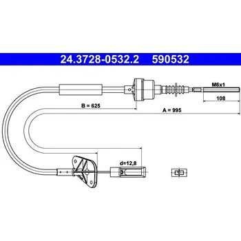 Spojka Tažné lanko, ovládání spojky ATE 24.3728-0532.2