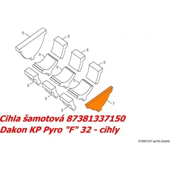 Tuhé palivo DAKON Náhradní díl 87381237150, Půlměsíc malý KP F 32, pro topeniště kotle DAKON KP Pyro F 32