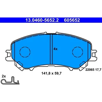 Brzdová destička Sada brzdových destiček, kotoučová brzda ATE 13.0460-5652.2