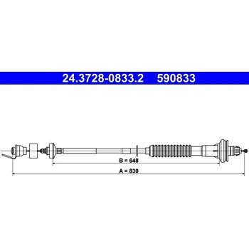 Spojka Tažné lanko, ovládání spojky ATE 24.3728-0833.2