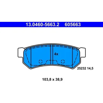 Brzdová destička Sada brzdových destiček, kotoučová brzda ATE 13.0460-5663.2
