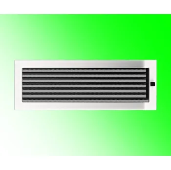 Krbová obestavba KRATKI Mřížka 17x49 nerez se žaluzií - ventilační krbová mřížka