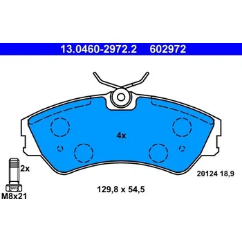 Brzdová destička Sada brzdových destiček, kotoučová brzda ATE 13.0460-2972.2