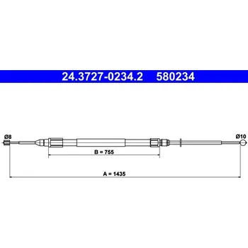 Brzdový systém Tažné lanko, parkovací brzda ATE 24.3727-0234.2