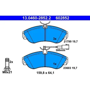 Brzdová destička Sada brzdových destiček, kotoučová brzda ATE 13.0460-2852.2