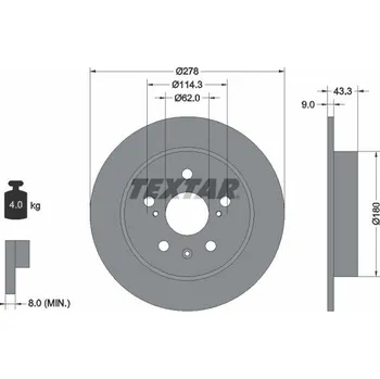 Brzdový kotouč Brzdový kotouč TEXTAR 92225303