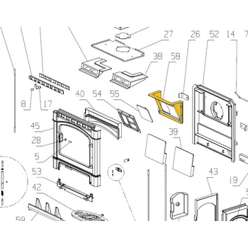 Krbová kamna NORDICA Pouzdro roztápěcí klapky; ND 1135354
