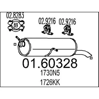 Auto-moto Zadní tlumič výfuku MTS 01.60328