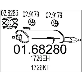 Tlumič výfuku Zadní tlumič výfuku MTS 01.68280