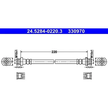 Brzdový systém Brzdová hadice ATE 24.5284-0220.3