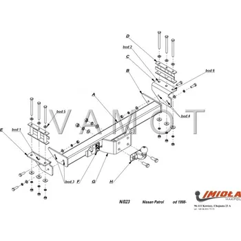 Tažné zařízení Tažné zařízení Nissan Patrol Y61 (1998 - 2010 (Y61)) (5129)