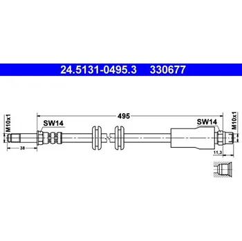 Brzdový systém Brzdová hadice ATE 24.5131-0495.3