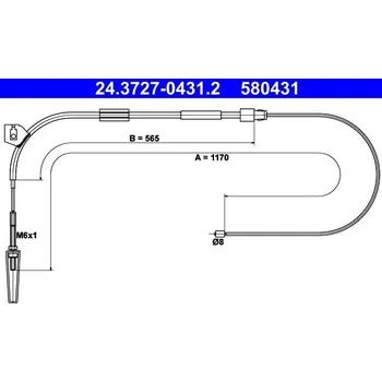 Brzdový systém Tažné lanko, parkovací brzda ATE 24.3727-0431.2