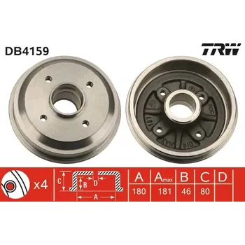 Brzdový buben Brzdový buben TRW DB4159