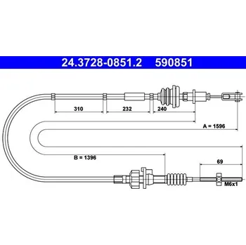 Spojka Tažné lanko, ovládání spojky ATE 24.3728-0851.2
